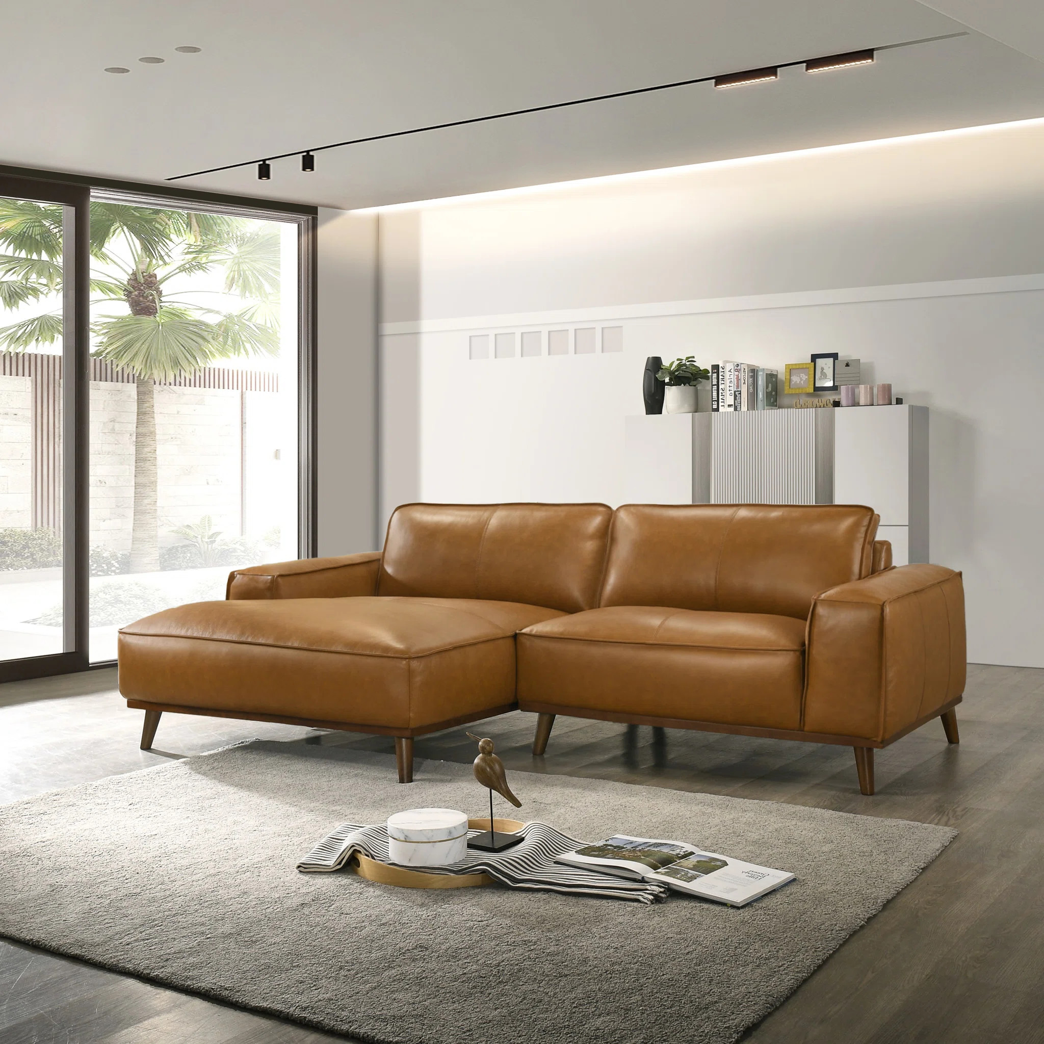 Blayke Leather Sectional | Wayfair North America