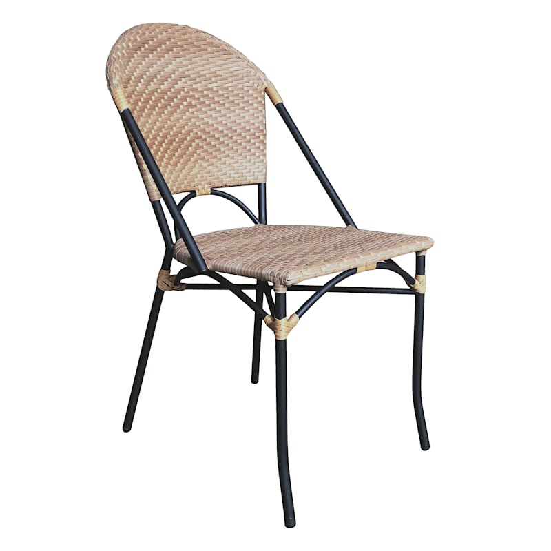 Two-Toned Natural Wicker Outdoor Bistro Chair | At Home