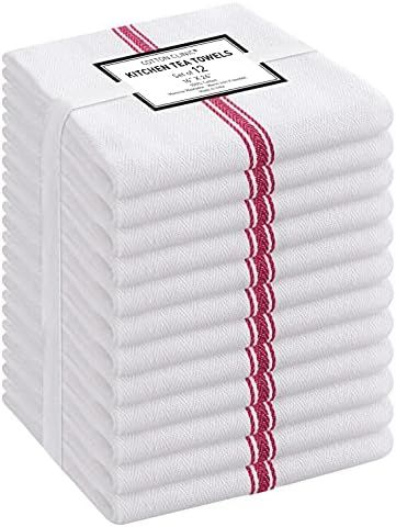 Cotton Clinic Scandia Stripe Kitchen Towels – Soft Absorbent Quick Drying Kitchen Linen - Dish ... | Amazon (US)