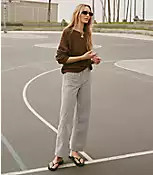 Palmer Wide Leg Crop Pants in Stripe | LOFT