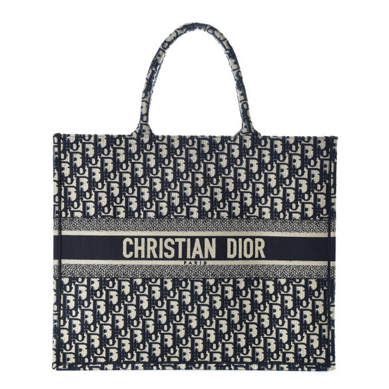 CHRISTIAN DIOR Oblique Book Tote Bleu Multicolor | Fashionphile