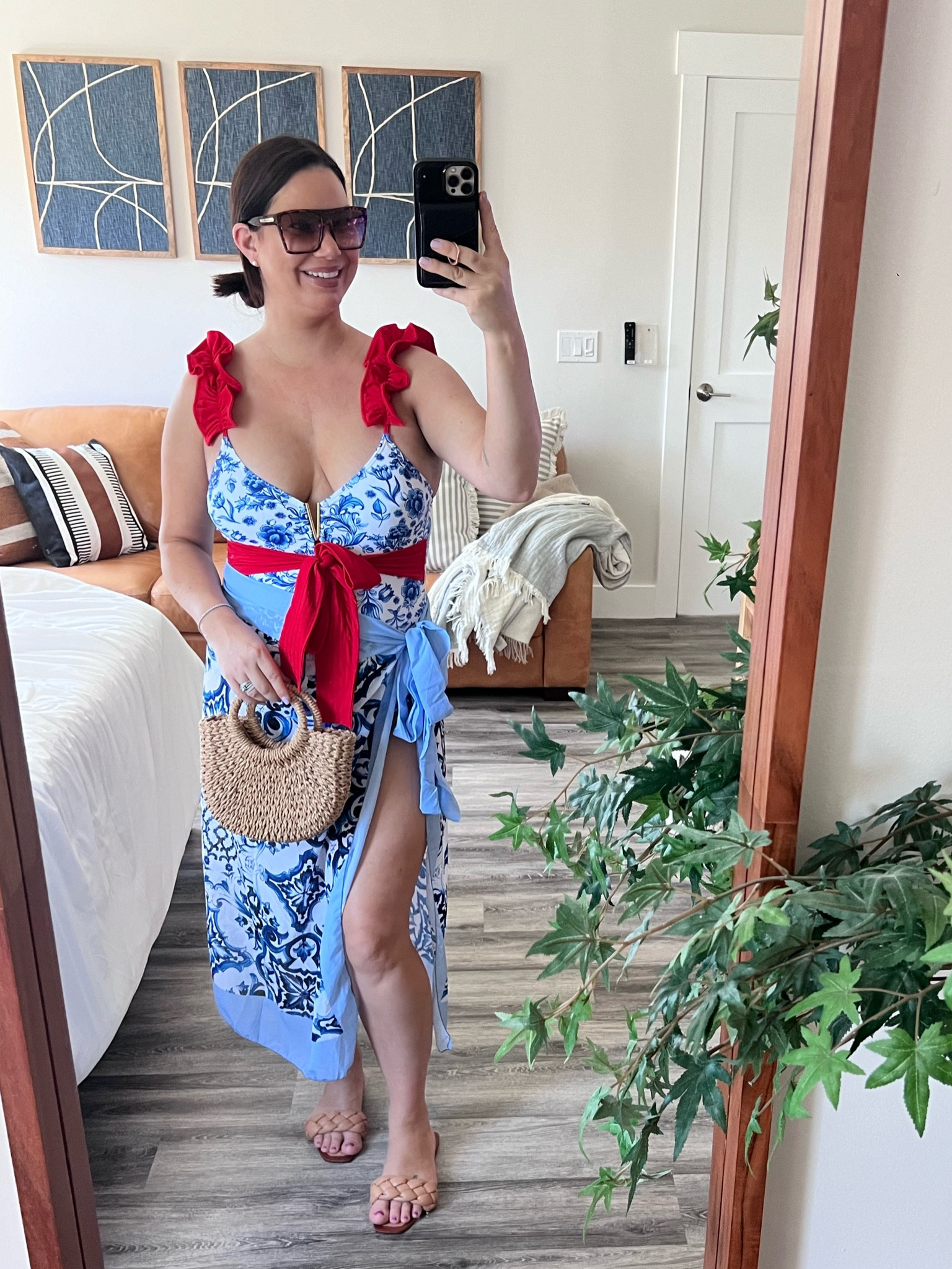 Women’s swimwear. Bathing suit. One piece. Two pics set. Bathing and cover up. Vacation outfit. Beach outfit. Pool outfit. Resort wear. Women’s sunglasses. Sandals. Handbags 

#LTKswim #LTKSeasonal #LTKfindsunder50