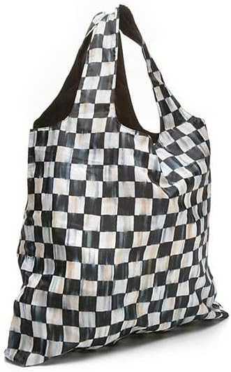 MACKENZIE-CHILDS To-Go Tote, Reusable Tote Bag for Work or Shopping, Black-and-White Courtly Chec... | Amazon (US)