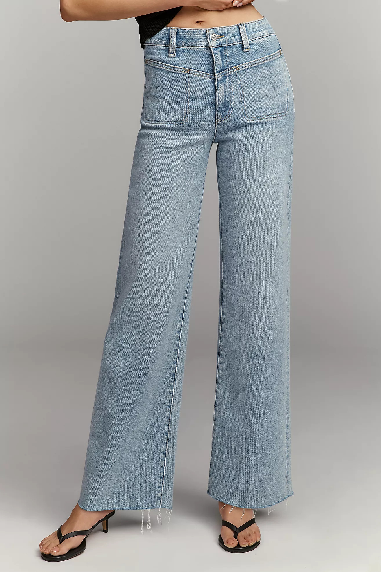 PAIGE Anessa 31 Front Yoke High-Rise Wide-Leg Jeans | Anthropologie (US)
