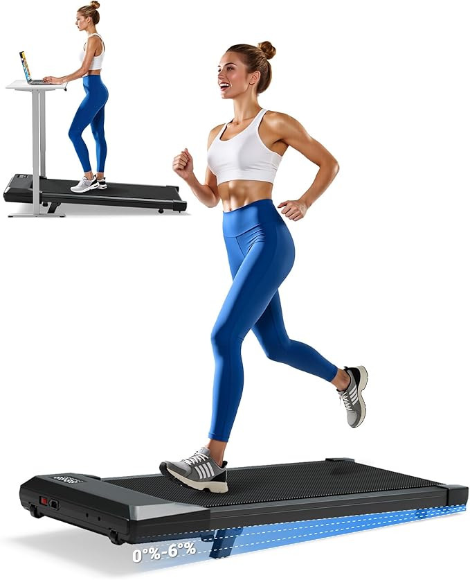 DeerRun Under Desk Walking Pad Treadmill for Home & Office, 6% Manual Incline, 2.5 HP, 0.6–3.8 ... | Amazon (US)