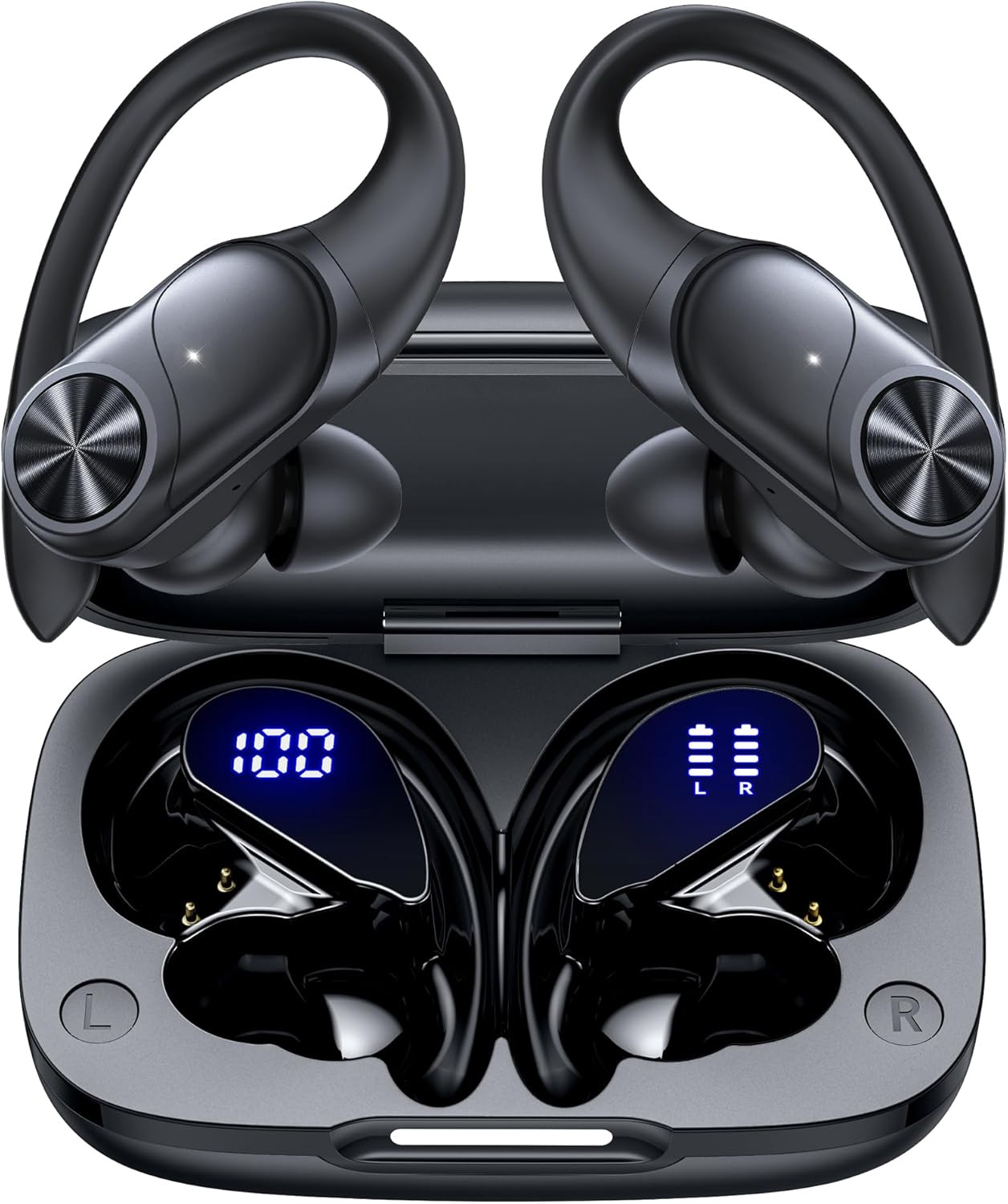 PocBuds Bluetooth Headphones Wireless Earbuds 80hrs Playtime Wireless Charging Case Digital Displ... | Amazon (US)