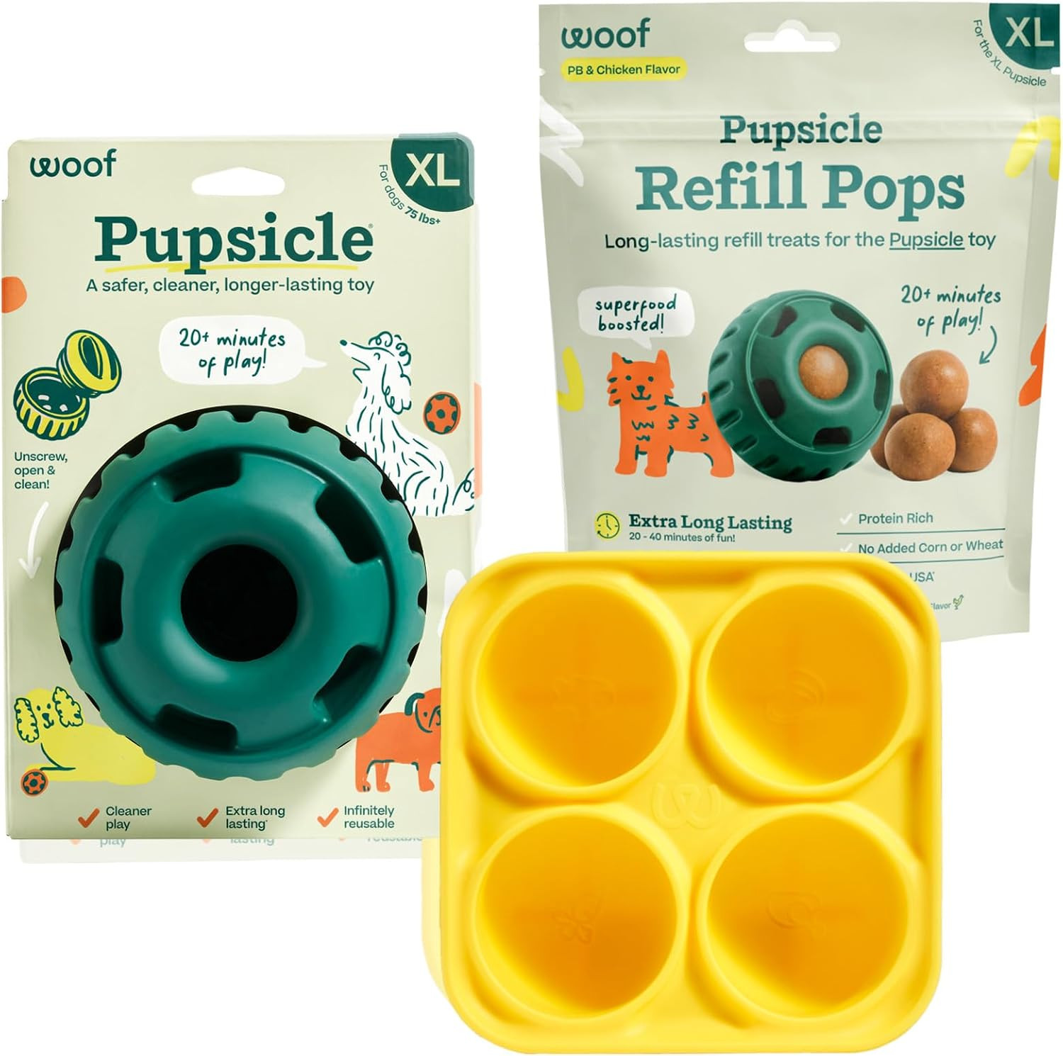 WOOF Starter Pack Dog Treat Toy for XL Dogs 75 lbs & Up | Amazon (US)