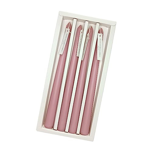 4 PCS Pink Taper Candles - Rose Scented Candles - 10 inch Tall Taper Candles for Holiday Valentine's Wedding Celebration Home Decor | Amazon (US)