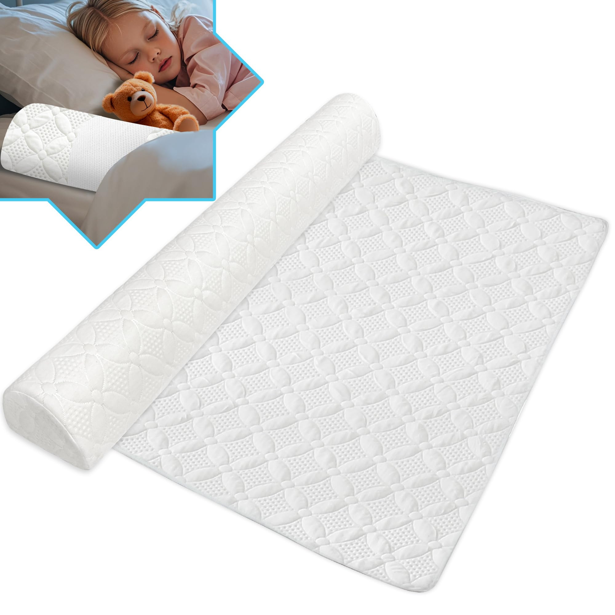 Asatdd Waterproof Bed Rail for Toddlers, Bed Guard Rail, Soft Memory Foam Toddler Bed Bumper for Twin, Full, Queen, King Beds with Washable Cover, 1 Pack | Amazon (US)