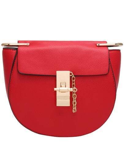 http://www.shein.com/Red-Key-Buckle-Semicircle-PU-Shoulder-Bag-p-227755-cat-1764.html | SHEIN