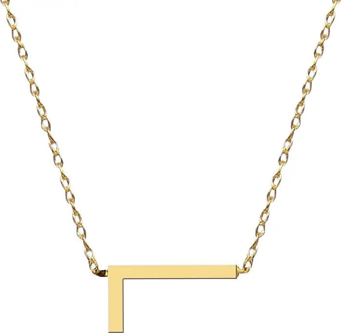 Jane Basch Designs Sideways Block Initial Pendant Necklace | Nordstrom | Nordstrom