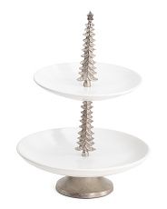 Ceramic Two Tier Christmas Tree Stand | TJ Maxx