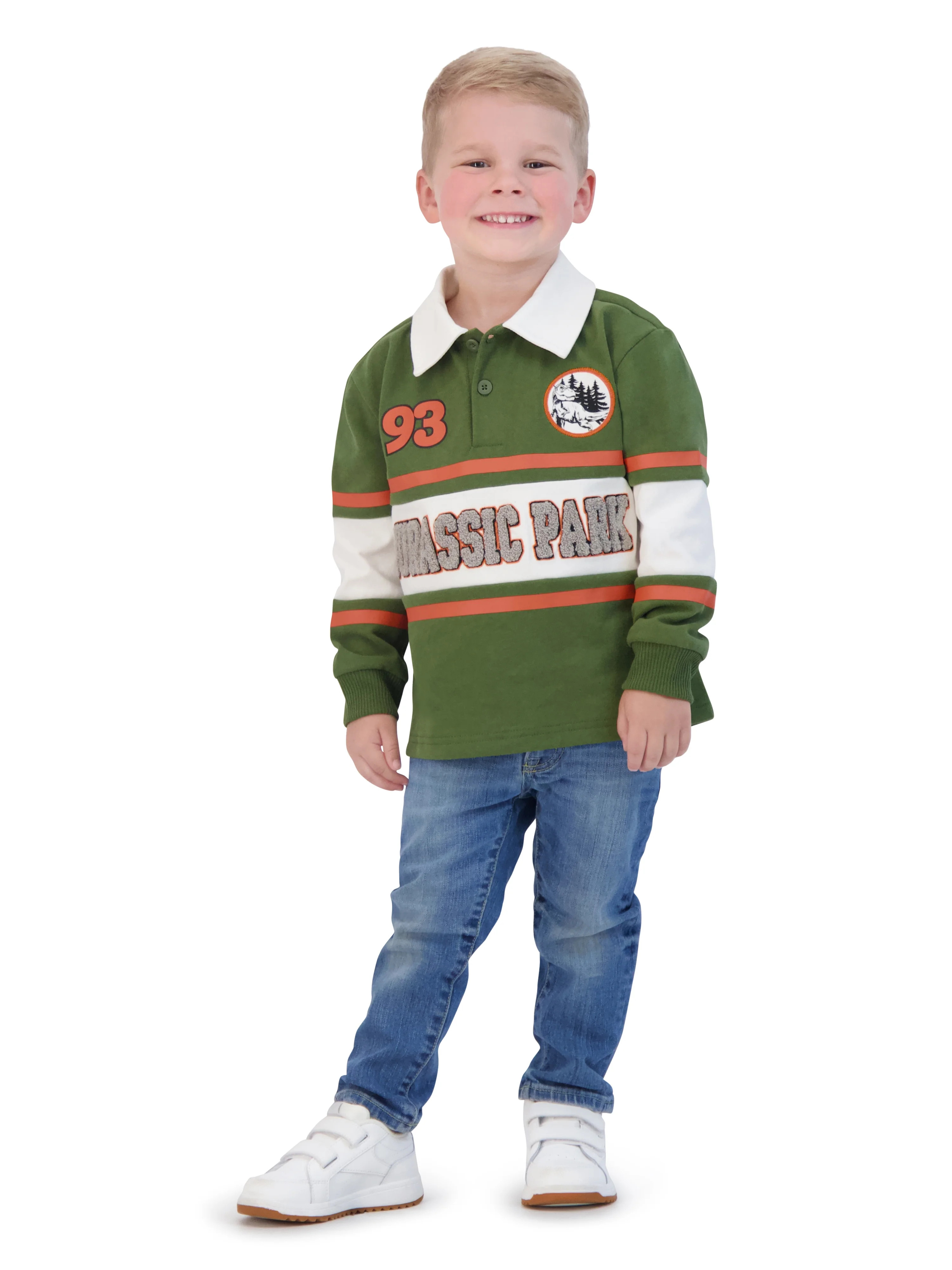 Jurassic Park Toddler Boy Long Sleeve Polo Shirt, Sizes 12 Months - 5T - Walmart.com | Walmart (US)