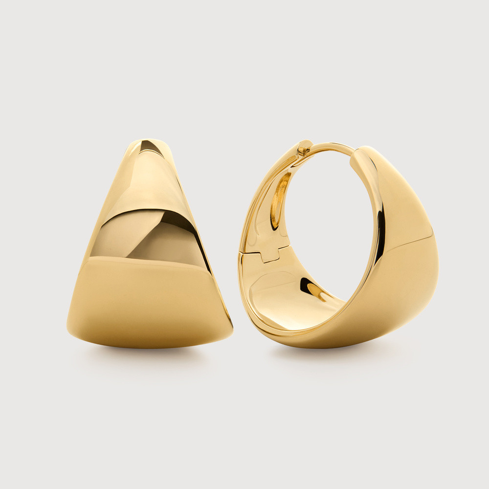 Gold Tapered Large Hoop Earrings | Monica Vinader (US)