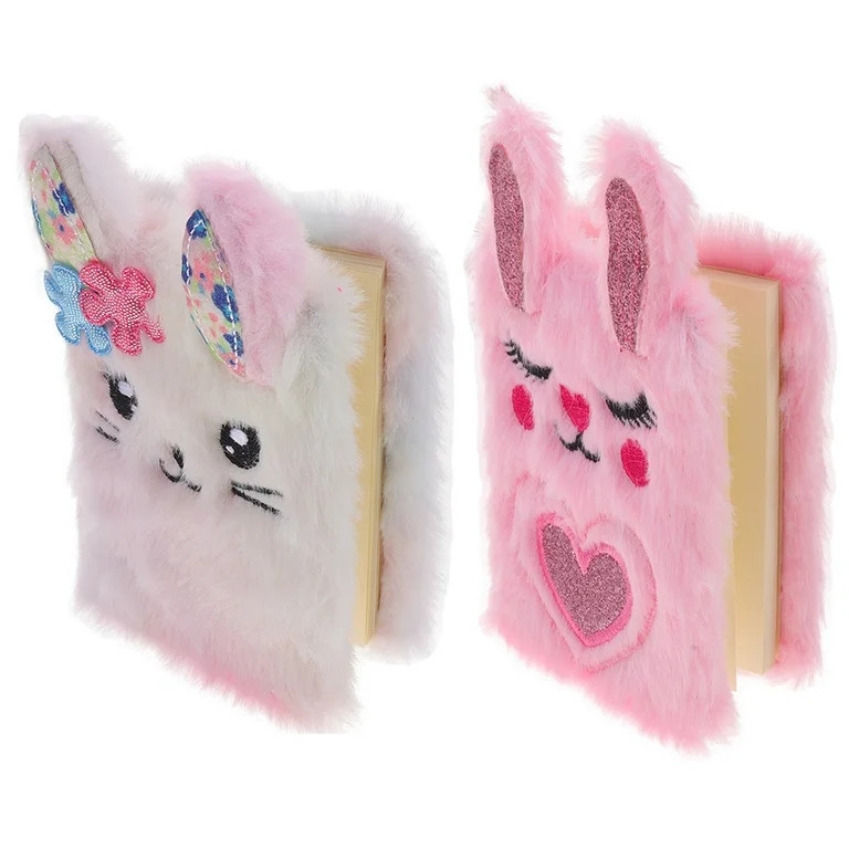 2Pcs Plush Diary Book Fluffy Notebook Daily Use Notebook Rabbit Shaped Note Book Diary Accessory | Walmart (US)