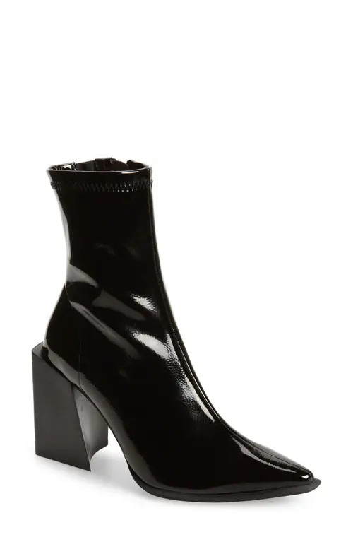 Jeffrey Campbell Lasiren Bootie in Black Crinkle Patent at Nordstrom, Size 9.5 | Nordstrom