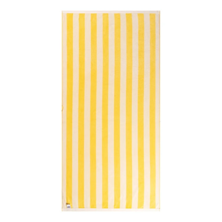 Mainstays Summer Vibes Cotton-Blend Beach Towel, 72 x 36 in, Reversible Yellow | Walmart (US)