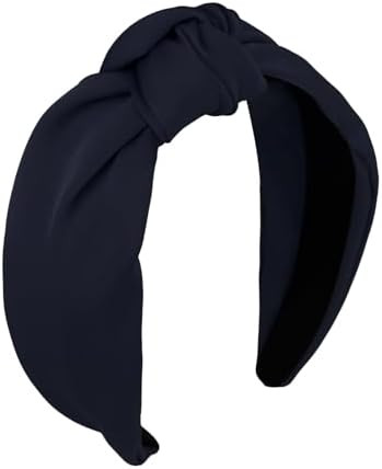 CURASA Knotted Headbands For Women Girls Navy Blue Headband Non Slip Wide Top Knot Head band Cute... | Amazon (US)