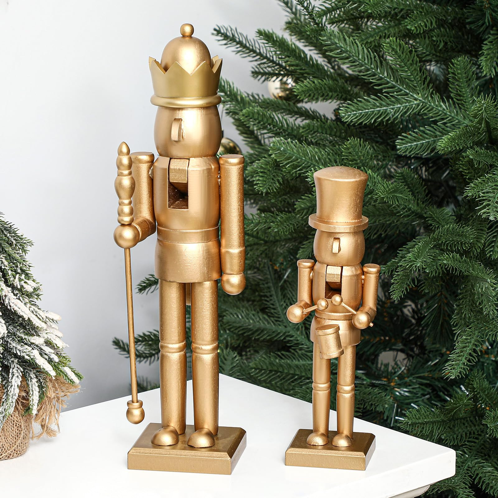 2 Pcs Christmas Nutcracker Ornaments 15'' 10'' Traditional Nutcracker Figures Christmas Decor Sol... | Amazon (US)
