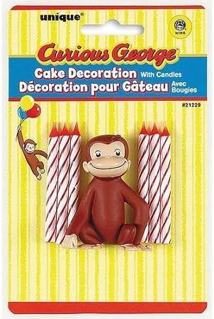 Unique Industry, Curious George Candles and Cake Topper, 6-piece Set | Amazon (US)