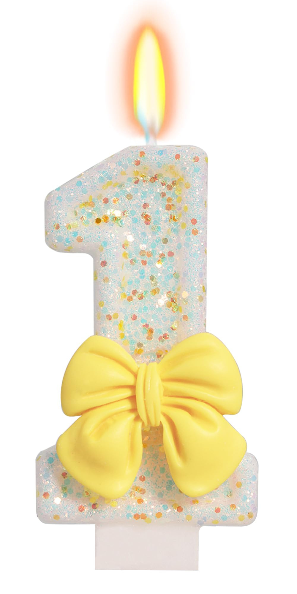 Birthday Candle for Cake, Yellow Bow Cake Candles, Cake Topper Decoration for Birthday Party (Num... | Amazon (US)