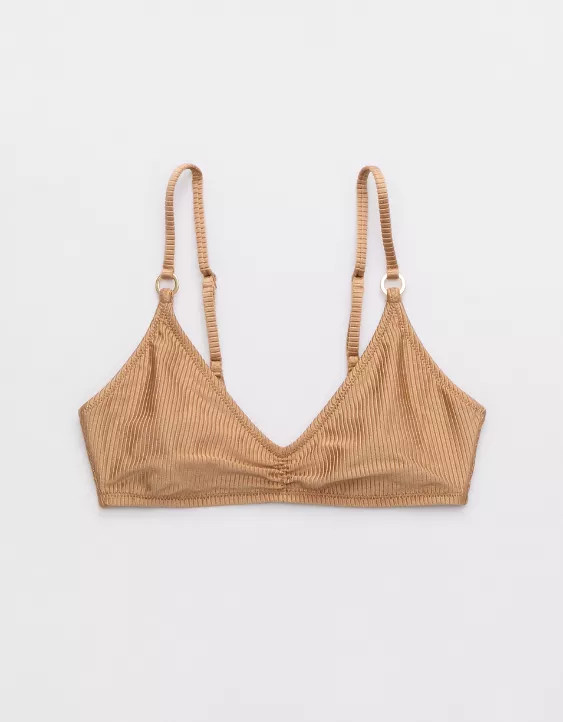 Aerie Beach Babe Shine Rib Voop Bikini Top | Aerie