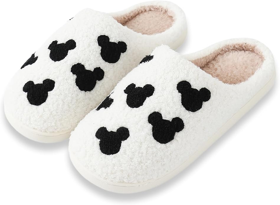 Bow Slippers for Women & Men - Floral Memory Foam Plush Slippers, Cute Cartoon Design, Warm Fluff... | Amazon (US)