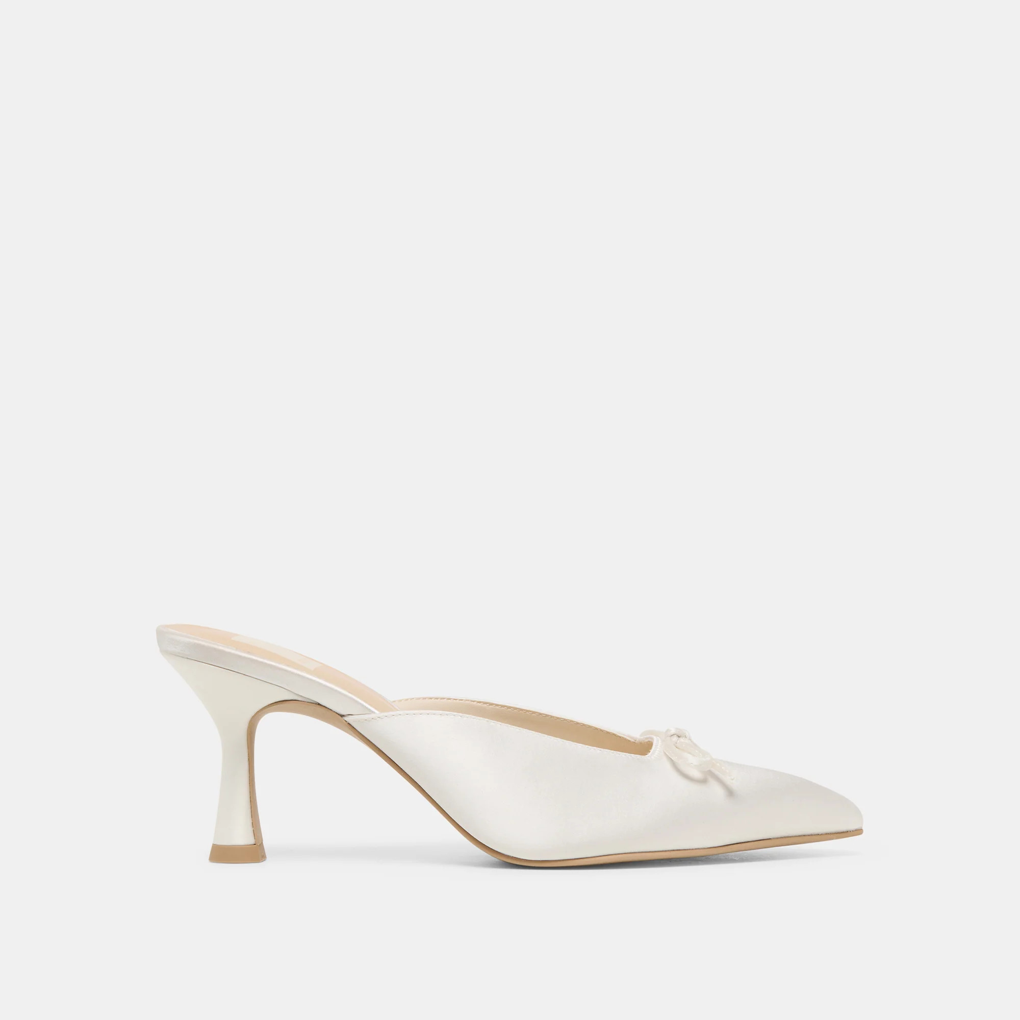 Cleo High Heels Off White Satin | DolceVita.com