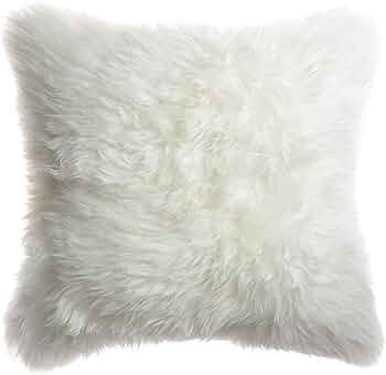 Snoozy Woolies Natural Australian White Sheepskin Fur Pillow Cover (not Filled) 45 * 45cm (18 * 1... | Amazon (US)
