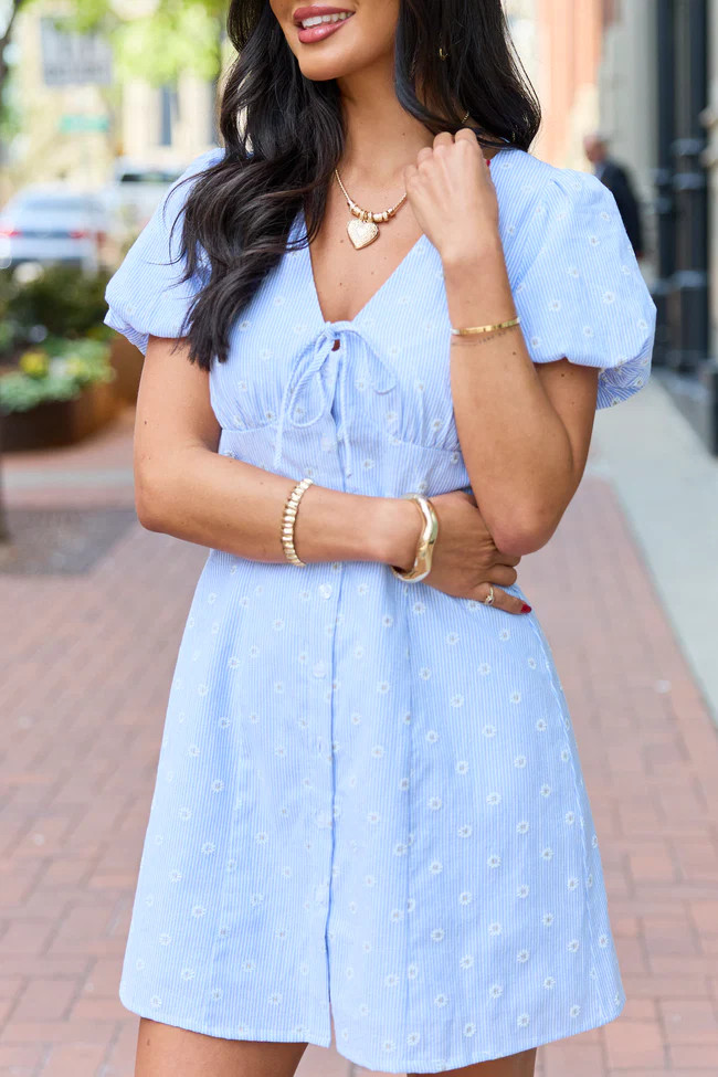 Jessica Blue Daisy Dress | Pink Lily