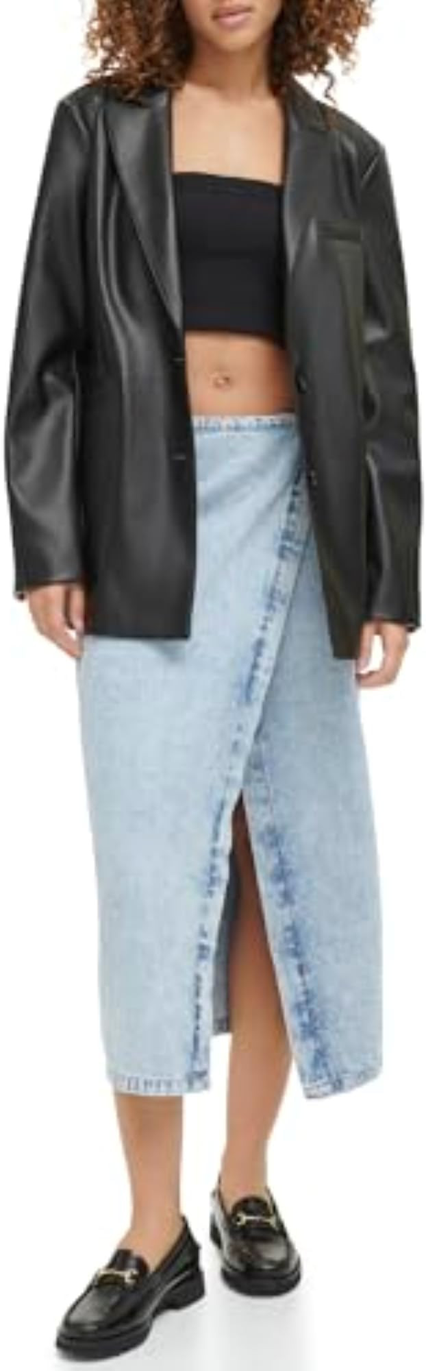 Levi's Women's Faux Leather Single Breasted Blazer | Amazon (US)