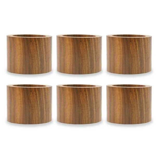 DII Rustic Wood Band Napkin Rings, Set of 6, Mango Wood, Multiple Patterns - Walmart.com | Walmart (US)