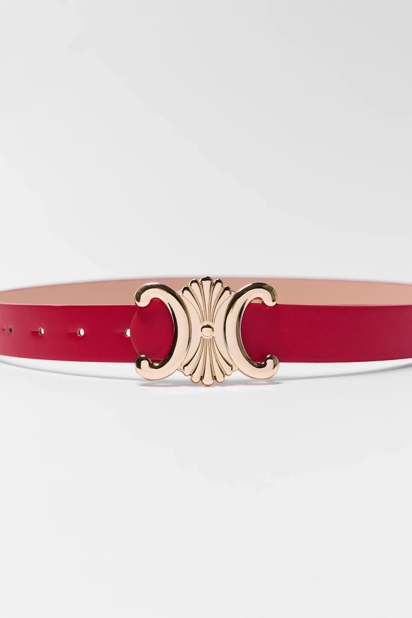 Candace Red Buckle Belt | Avara