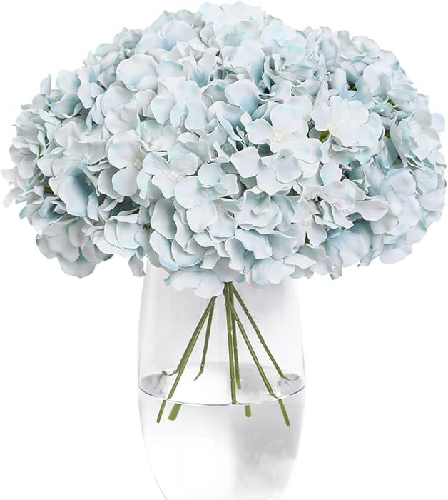 Tifuly Hydrangea Artificial Flowers -12 pcs Realistic Fake Hydrangeas Silk Flowers with Stems Fau... | Amazon (US)