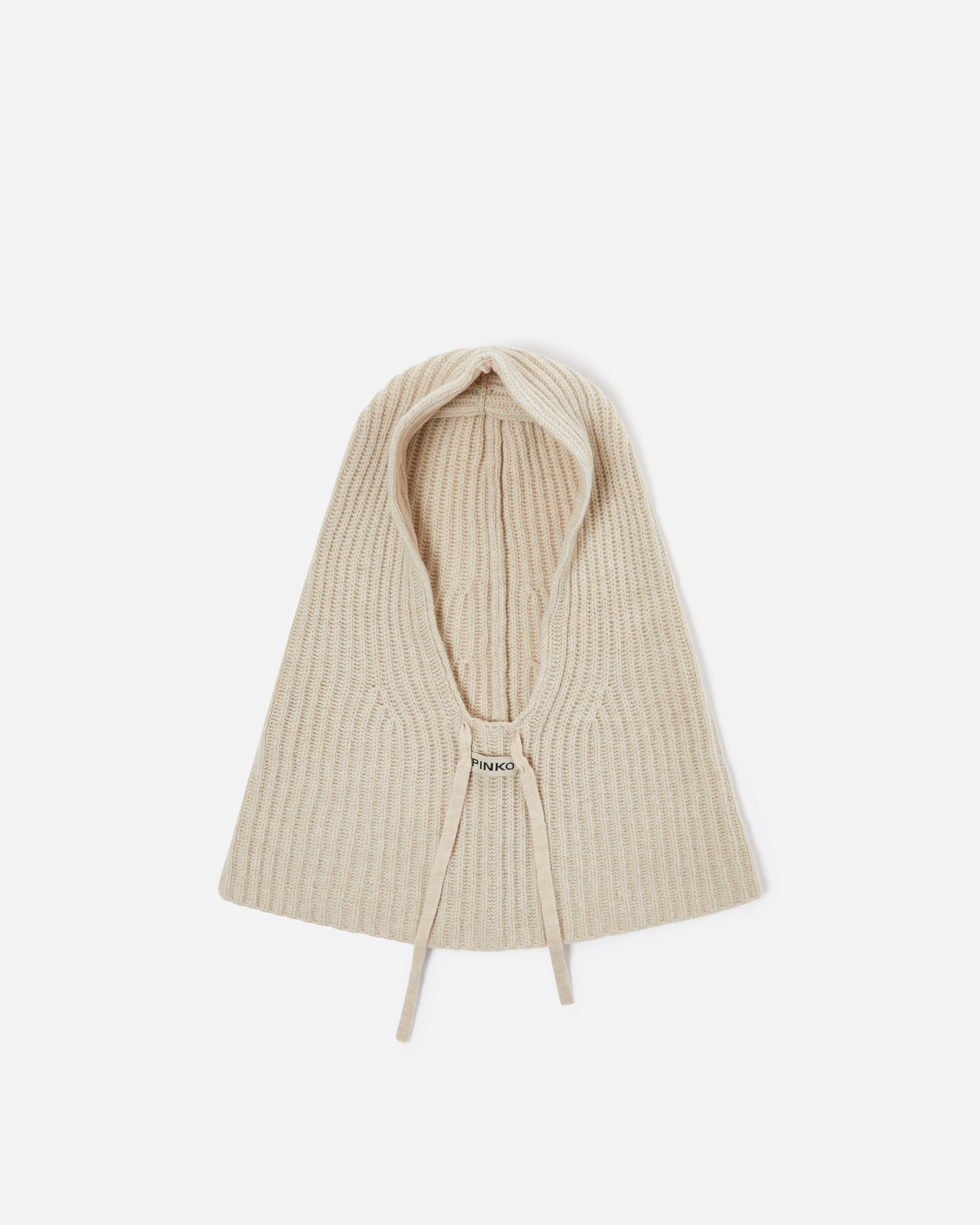 Pinko, Cagoule côtelée en cachemire mélangé, Beige - gris taupe, U | PINKO (Global)