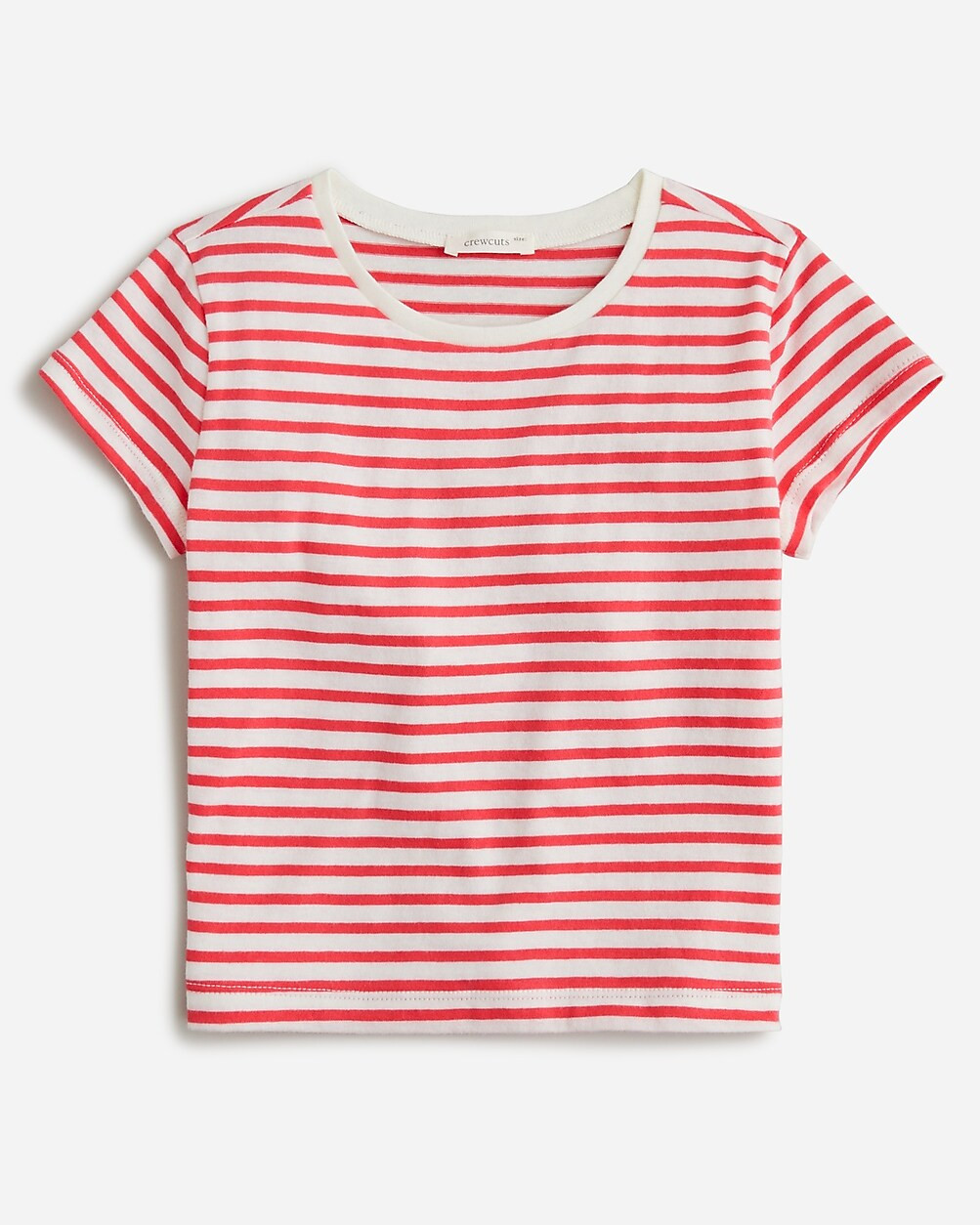 Girls' shrunken T-shirt in striped vintage jersey | J. Crew US
