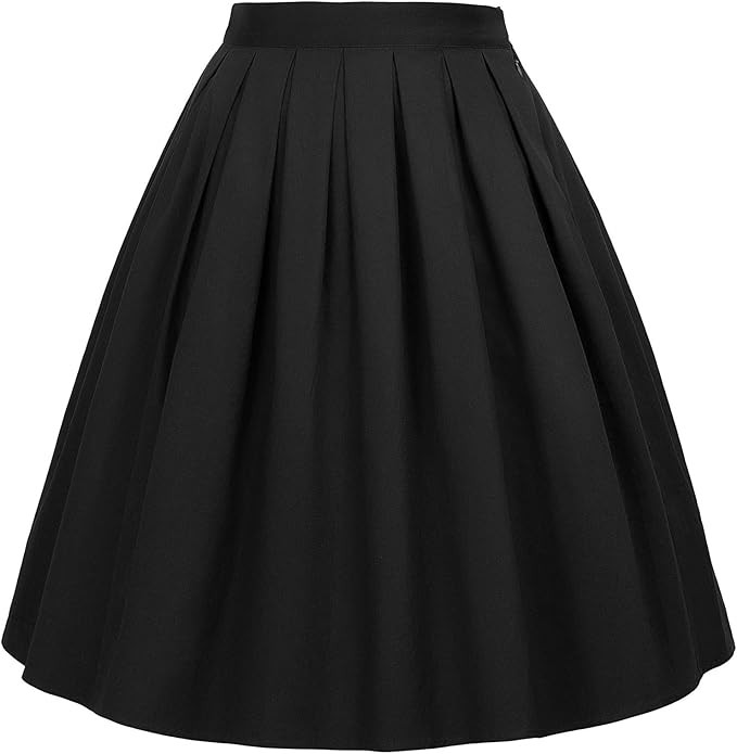 GRACE KARIN Women Vintage Pleated A-line Midi Skirts (Multi-Colored) | Amazon (US)