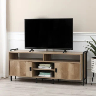 Light Oak Finish Manufactured Wood TV Console Cabinet for TVs Up To 58-Inch | Wayfair North America