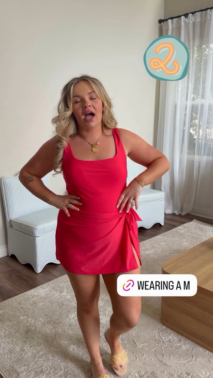 Love this Mom friendly swim dress great for chasing kiddos in the summer at the pool the beach, splash pad water parks all the things!!

#LTKSeasonal #LTKMidsize #LTKSwim