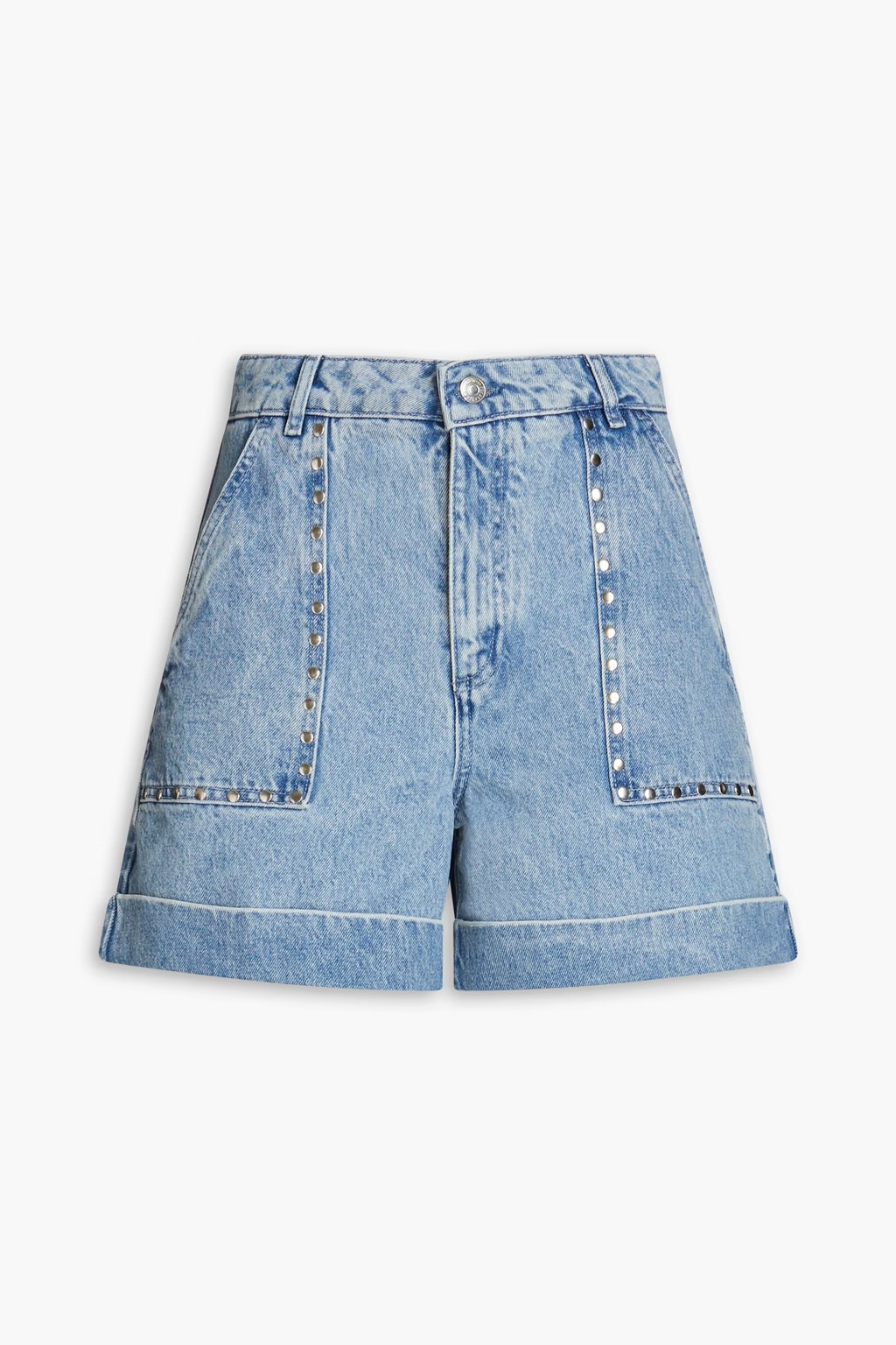 Studded faded denim shorts | The Outnet (APAC)