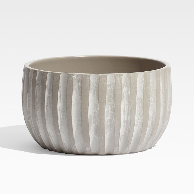 Mae Wide Cement Indoor/Outdoor Planter + Reviews | Crate and Barrel | Crate & Barrel