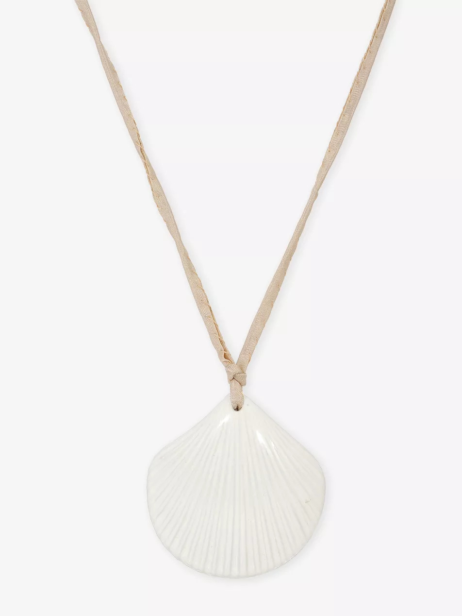 Aster Shell Silk Cord Necklace | Selfridges