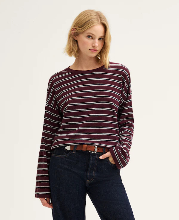 Easy Crewneck Long-Sleeve Tee in Sunday Slub | Madewell