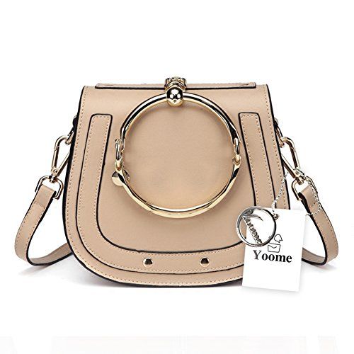 Yoome Elegant Rivets Punk Style Circular Ring Handle Handbags Messenger Crossbody Bags For Girls | Amazon (US)