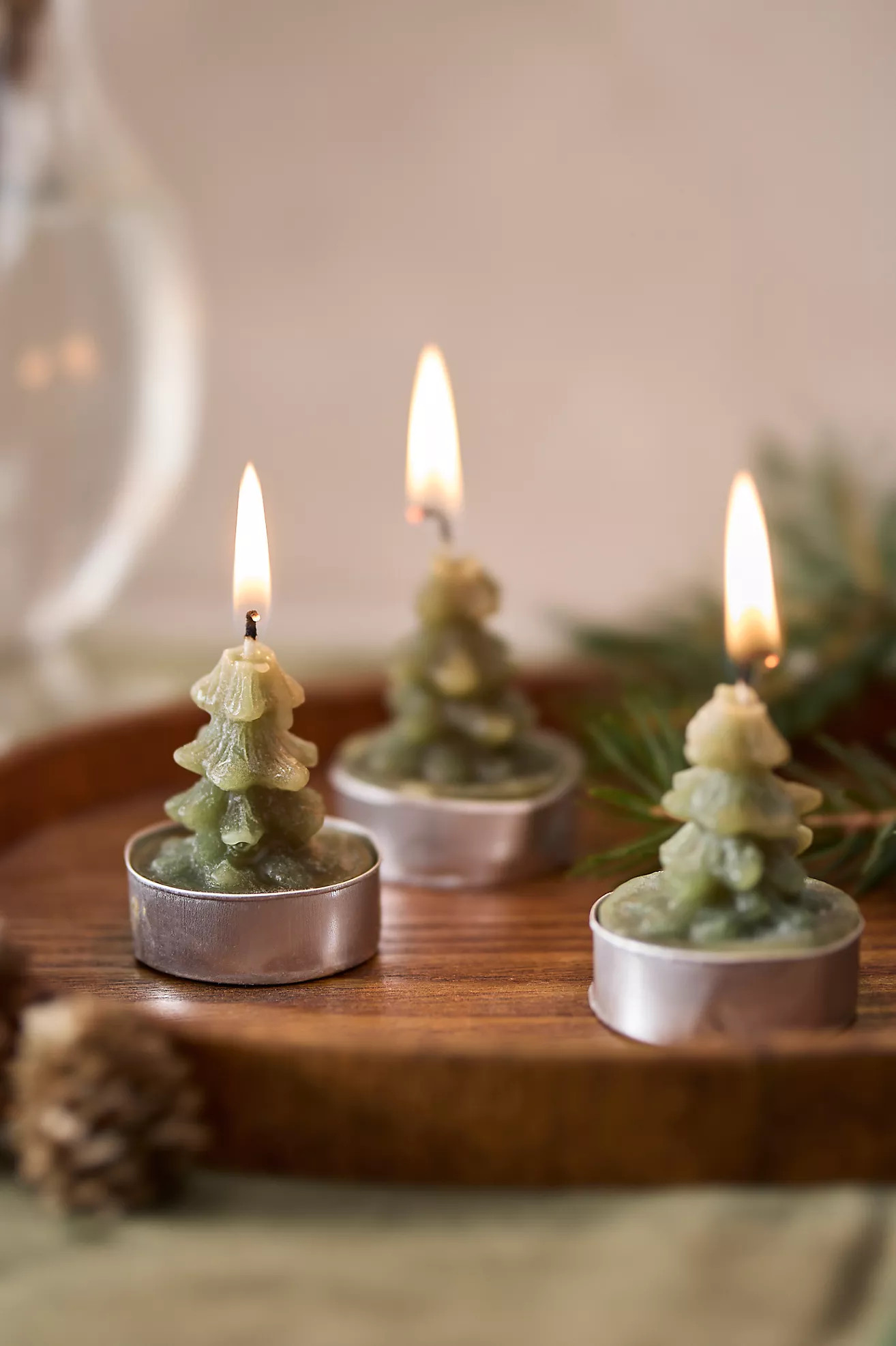 Evergreen Tree Tea Lights, Set of 9 | Anthropologie (US)