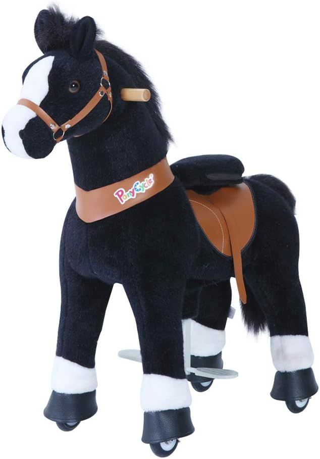 PonyCycle Official Classic U Series Ride on Horse Toy Plush Walking Animal Black Horse U3 for Age... | Amazon (US)