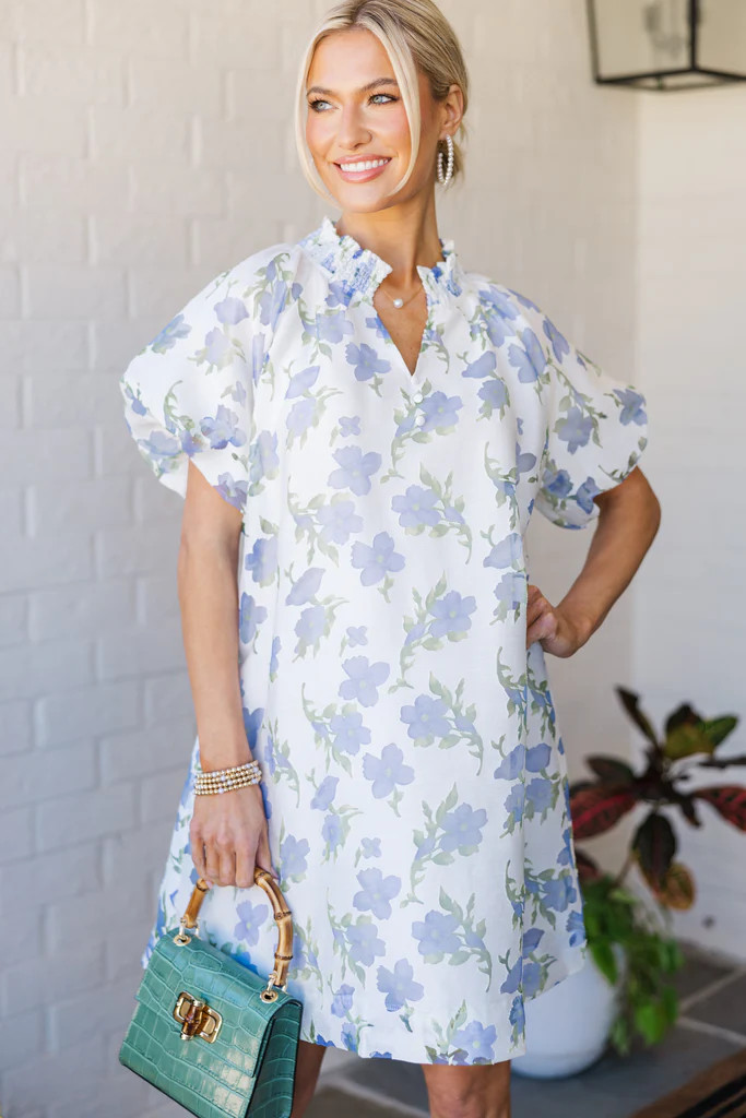 The Feminine Touch Blue Floral Dress | The Mint Julep Boutique