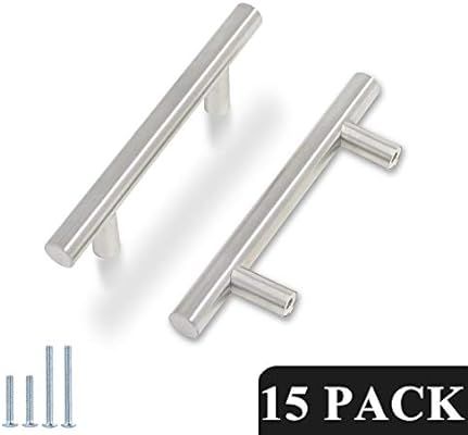 Probrico Stainless Steel Modern Cabinet Drawer Handle Pulls Kitchen Cupboard T Bar Knobs and Pull... | Amazon (US)