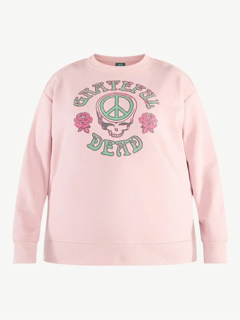 Terra & Sky Women's Plus Size Grateful Dead Peace Roses Graphic Sweatshirt with Long Sleeves, Siz... | Walmart (US)