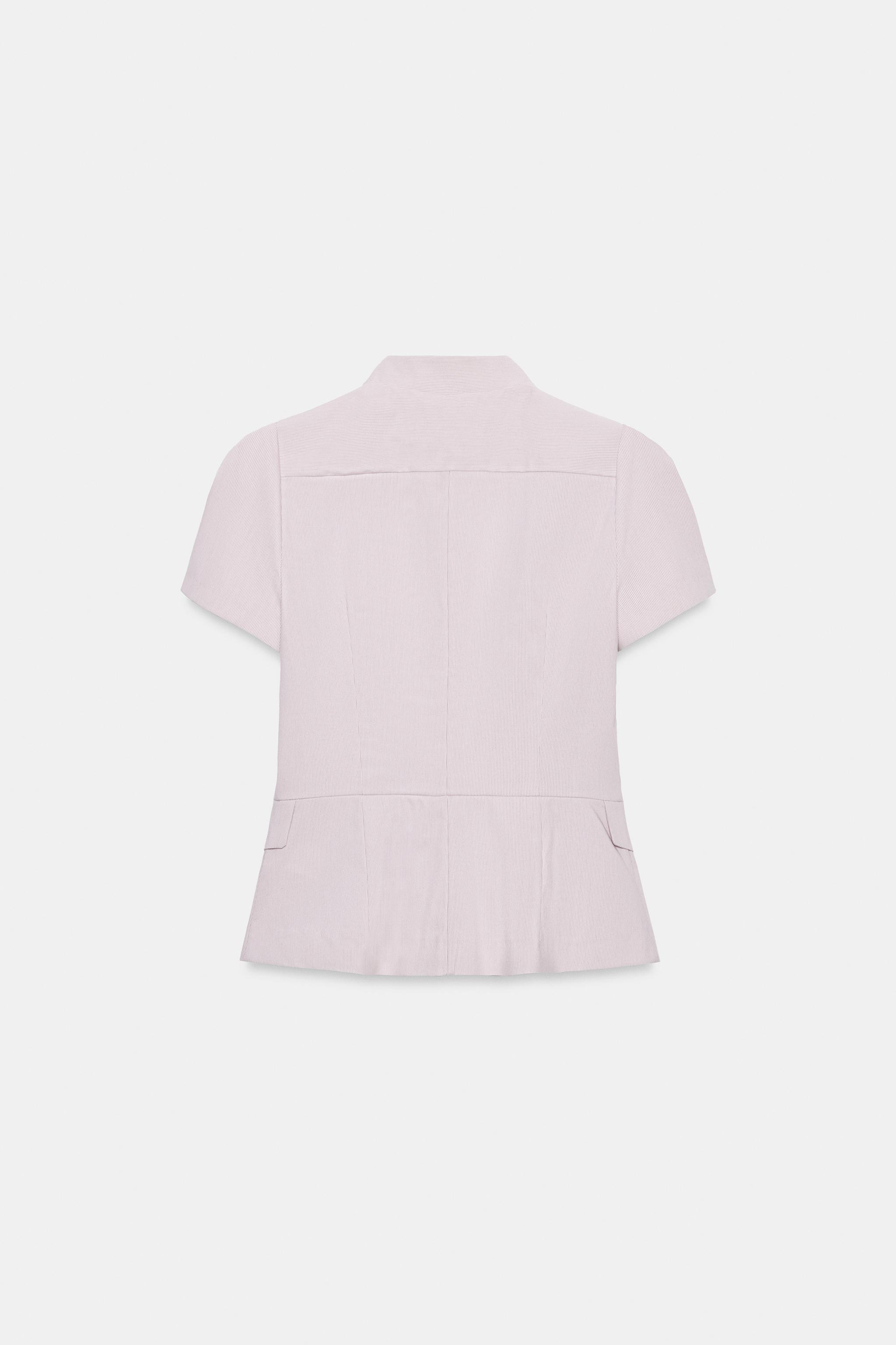 SHORT SLEEVE BUTTON-UP TOP | Zara UK